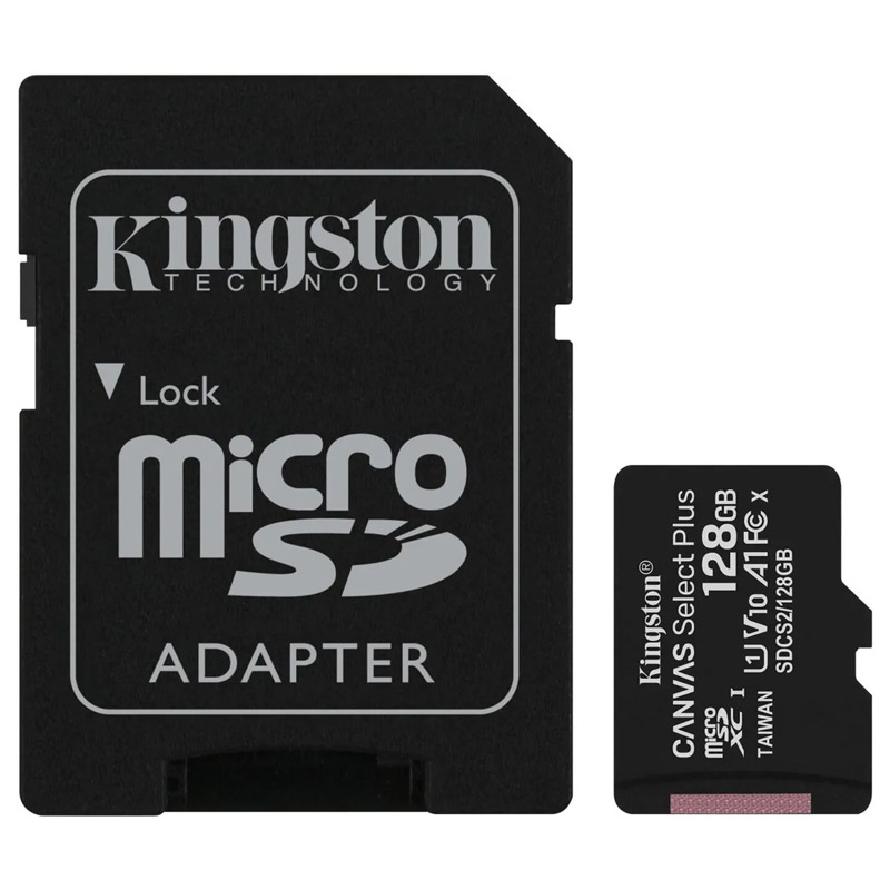 Фото Флеш карта microSD 128GB Kingston microSDXC Class 10 UHS-I U1 Canvas Select Plus (SD адаптер) 100MB {SDCS2/128GB}