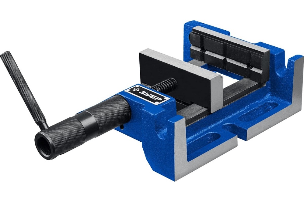 Фото Трехсторонние станочные сверлильные тиски, Профессионал ЗУБР 100 мм {32723}