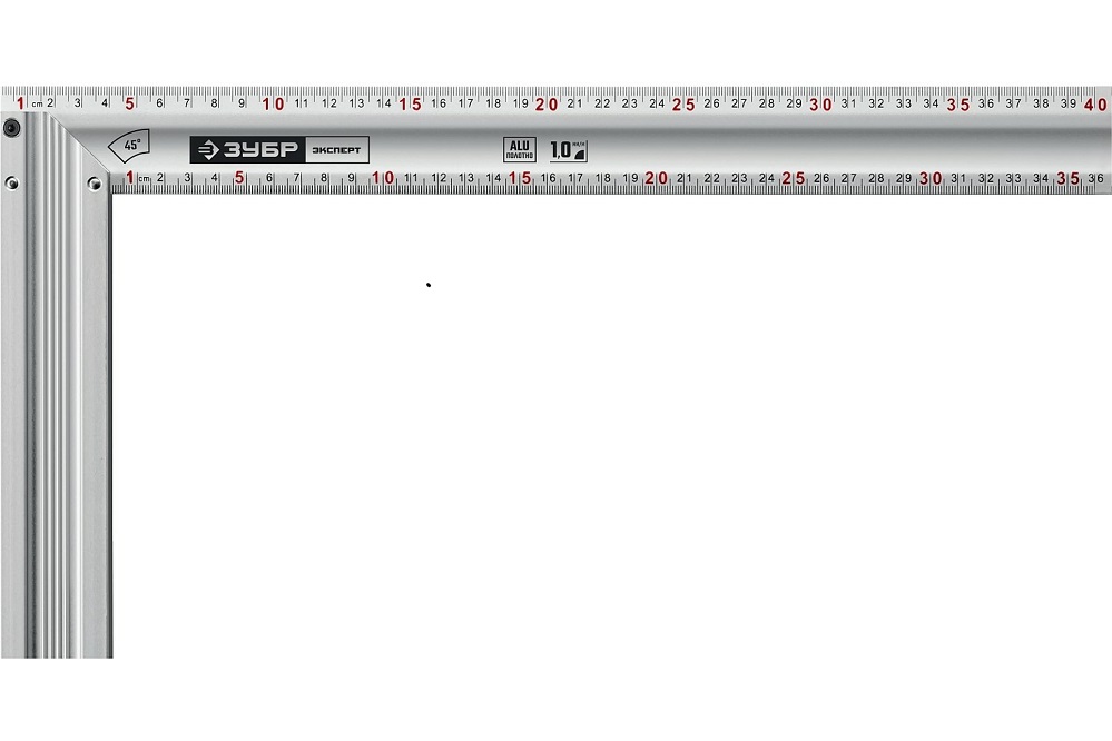 Фото ЗУБР ЭКСПЕРТ 400 мм жесткий столярный угольник с усиленным алюминиевым полотном {34392-40}