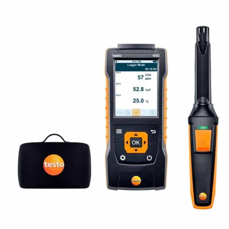 Фото Комплект Testo 440 с Bluetooth зондом СО2 (0632 1551) и кейсом {0563 4405}