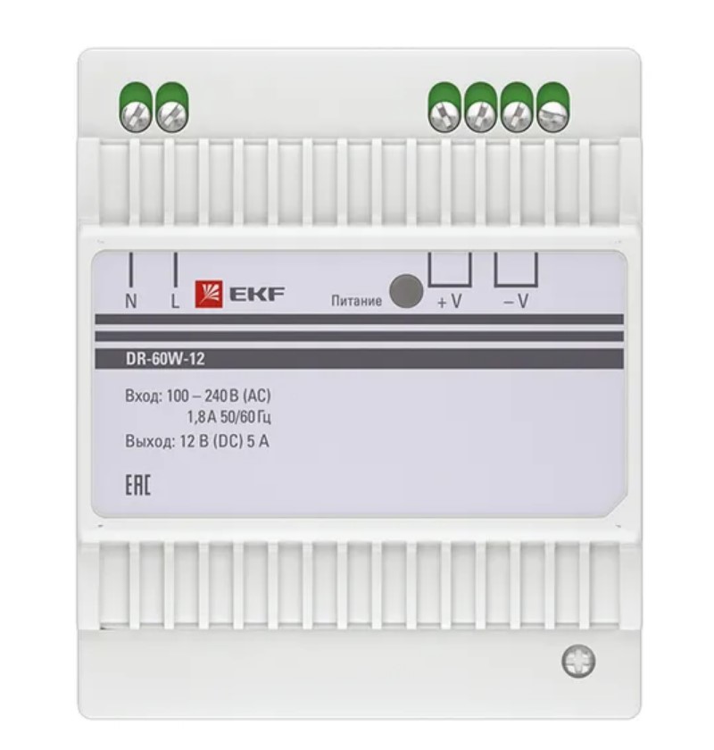 Фото Блок питания 12В DR-60W-12 PROxima EKF dr-60w-12 (2)