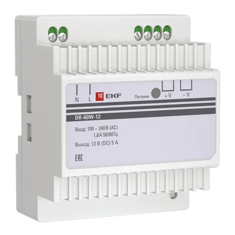 Фото Блок питания 12В DR-60W-12 PROxima EKF dr-60w-12