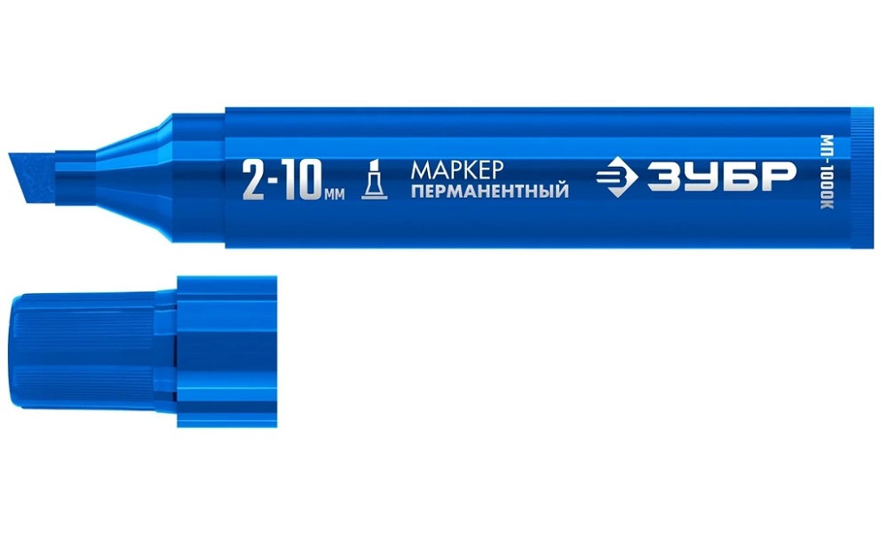 Фото Перманентный маркер ЗУБР МП-1000К 2-10 мм, синий, ПРОФЕССИОНАЛ {06333-7}