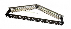 Фото Hyperline PPBL5A-19-24-SH-RM Модульная патч-панель 19", 24 порта, угловая, 1U, для экранированных и {434009} (1)