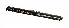 Фото Hyperline PPBL5A-19-24-SH-RM Модульная патч-панель 19", 24 порта, угловая, 1U, для экранированных и {434009}