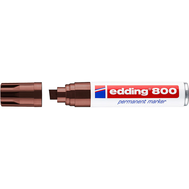 Фото Перманентный маркер Edding E-800 коричневый, клиновидный наконечник 4-12 мм {E-800#7}