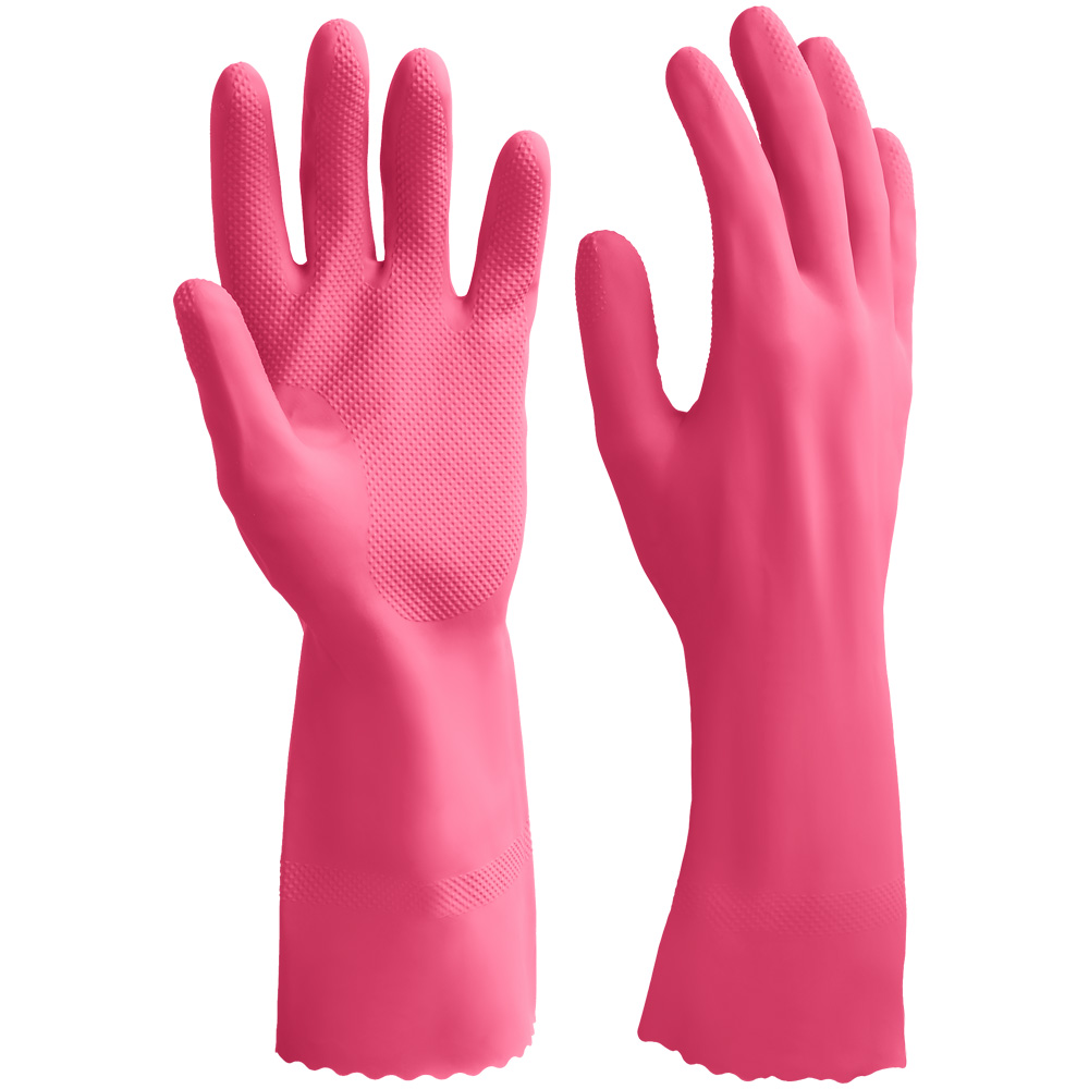 Фото ЗУБР ЛАТЕКС+ перчатки латексные хозяйственно-бытовые, стойкие к кислотам и щелочам, размер S {11250-S_z01}