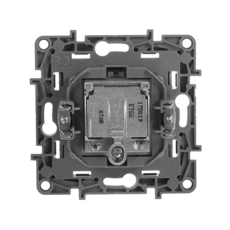 Фото Механизм розетки TV-SAT СП Etika двухкабельная антрацит Leg 672657 (1)