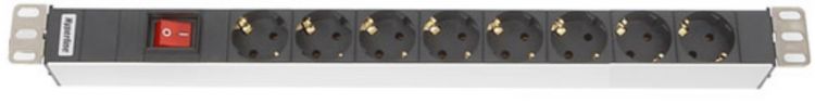 Фото Hyperline SHT19-8IEC-2.5IEC Блок розеток для 19" шкафов, горизонтальный, 8 розеток IEC320 C13, кабел {26413}