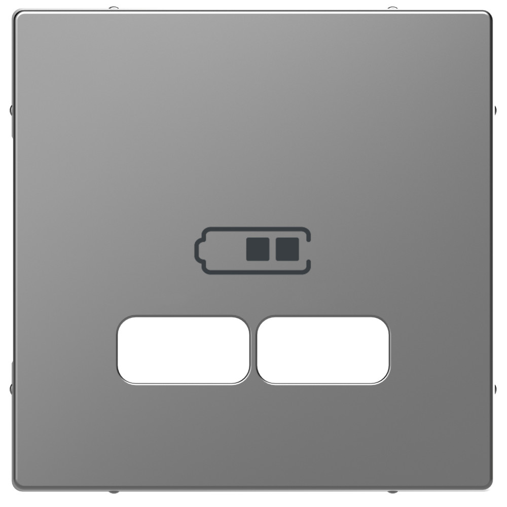 Фото MERTEN D-Life центральная накладка для USB механизма 2,1а, нер.сталь {MTN4367-6036}
