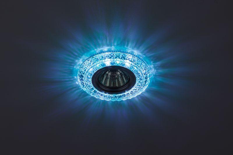 Фото Светильник светодиодный DK LD3 SL/WH+BL декор cо светодиодной подсветкой (белый+голубой) прозр. ЭРА Б0019203