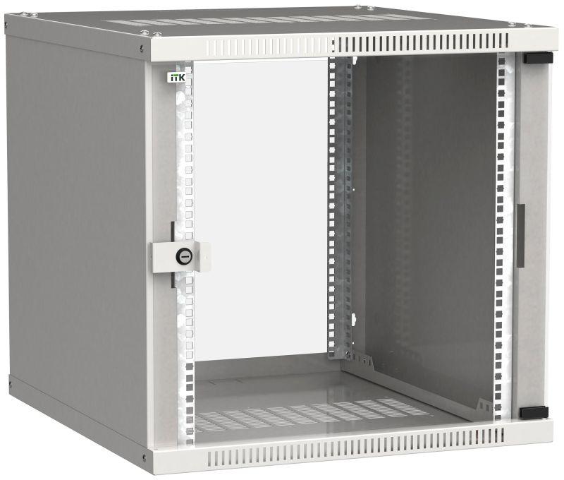 Фото Шкаф LINEA WE 9U 600х600мм стекл. дверь сер. ITK LWE3-09U66-GF