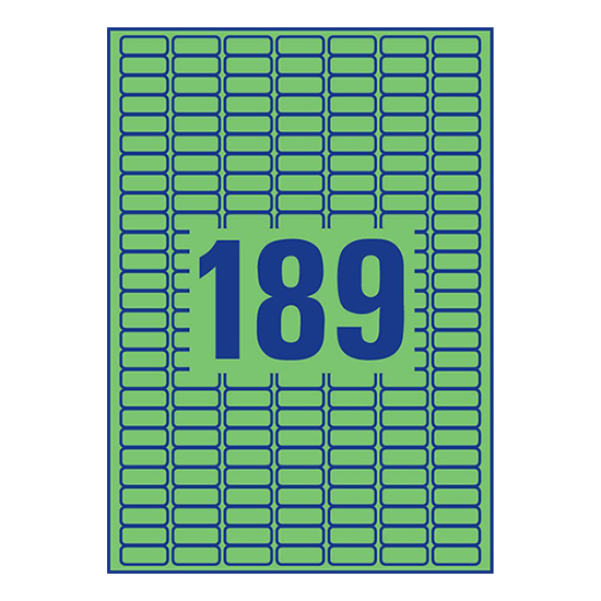 Фото Удаляемые этикетки Avery Zweckform, зеленые, 25.4x10 мм (189 шт. на листе A4, 20 листов) {L6049-20} (1)