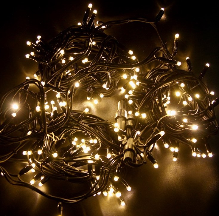 Фото Гирлянда модульная "Дюраплей LED" 10 м, 200 LED, черный каучук, цвет свечения теплый белый {315-196}