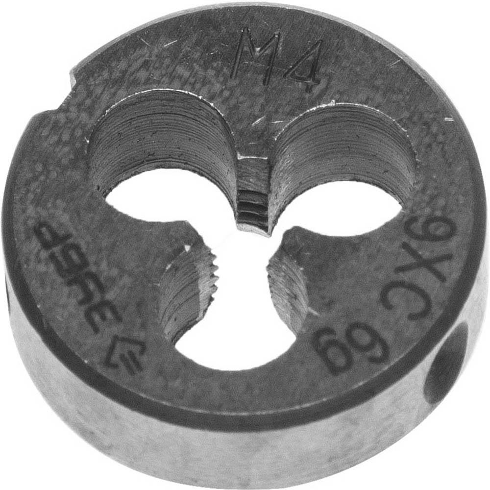 Фото Плашка ЗУБР "МАСТЕР" круглая ручная для нарезания метрической резьбы, М4 x 0,7 {4-28022-04-0.7}