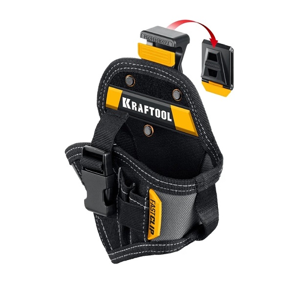 Фото Кобура для шуруповерта KRAFTOOL KH-5C с быстросъёмным креплением FastClip, 5 карманов и петель {38770}