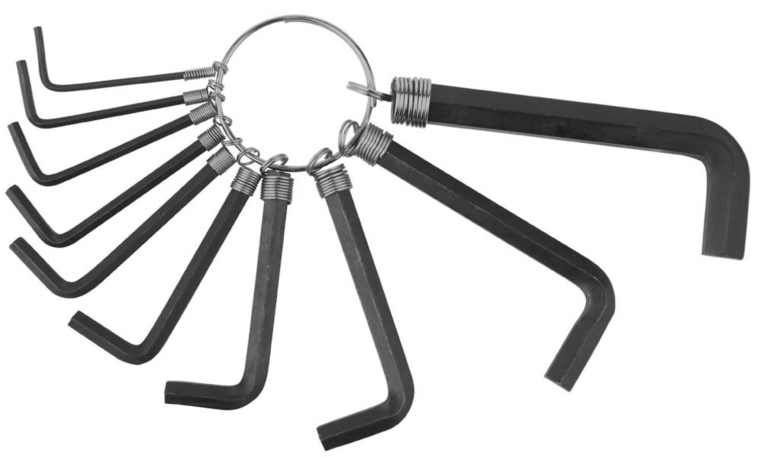 Фото Набор DEXX: Ключи имбусовые, оксидированные, на кольце, HEX, 1,5-2-2,5-3-3,5-4-5-5,5-6-8, 10шт {27403-H10}