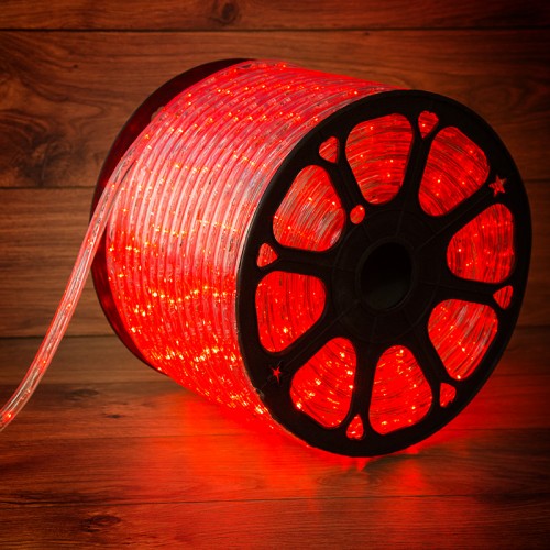Фото Дюралайт LED, постоянное свечение (2W) - красный Эконом 24 LED/м, бухта 100м {121-122-4}