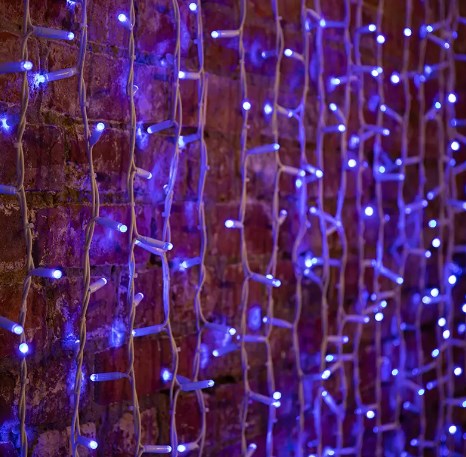 Фото Гирлянда "Светодиодный Дождь" 2х1,5м, постоянное свечение, прозрачный провод, 230 В, диоды Синие {235-303-6}
