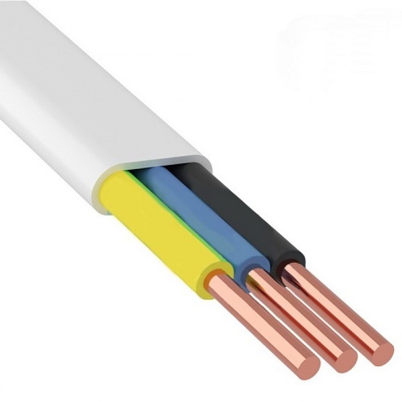 Фото Провод ПГВВП 3х2,5 ГОСТ, белый TDM {SQ0127-0507}