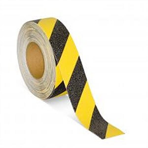 Фото Предупреждающая противоскользящая лента Mehlhose, черно-желтая (50 мм x 18,3 м) {M1WR050183}