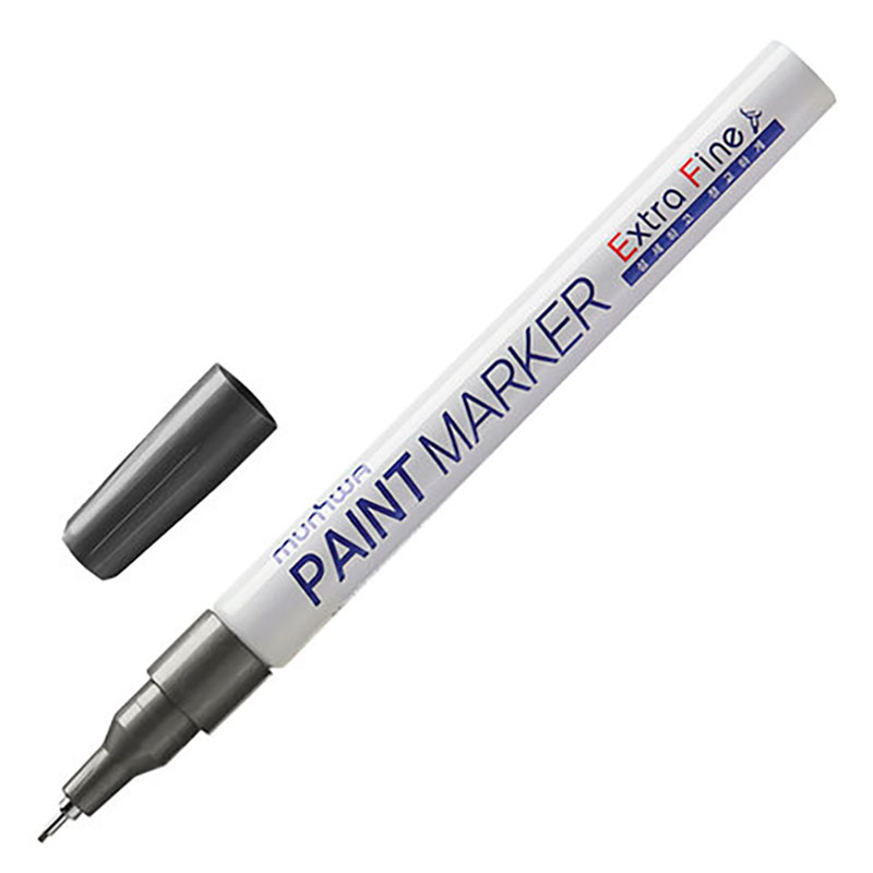 Фото Маркер-краска MunHwa EFPM-06 Extra Fine Paint Marker, универсальный, нитро-основа, серебряный, 1 мм {260033}
