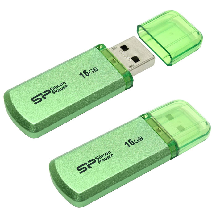 Фото Флеш накопитель 16Gb Silicon Power Helios 101, USB 2.0, Зеленый {SP016GBUF2101V1N}