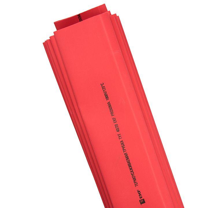 Фото Трубка термоусадочная ТУТ 40/20 красн. (уп.25шт) PROxima EKF tut-40-r-1m