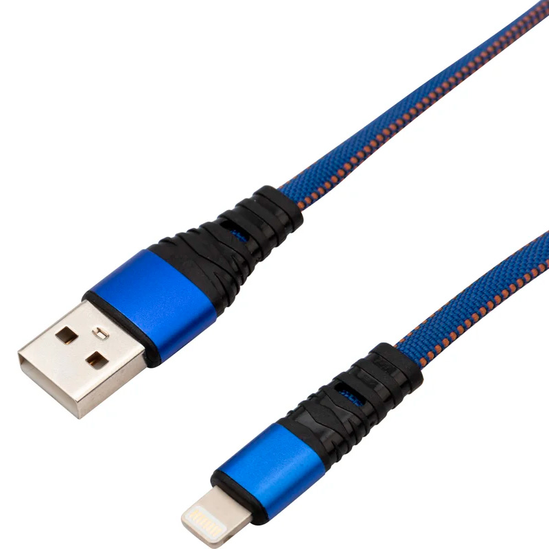 Фото Кабель USB-Lightning для iPhone/2,4A/1m/flat denim/REXANT {18-7053} (2)