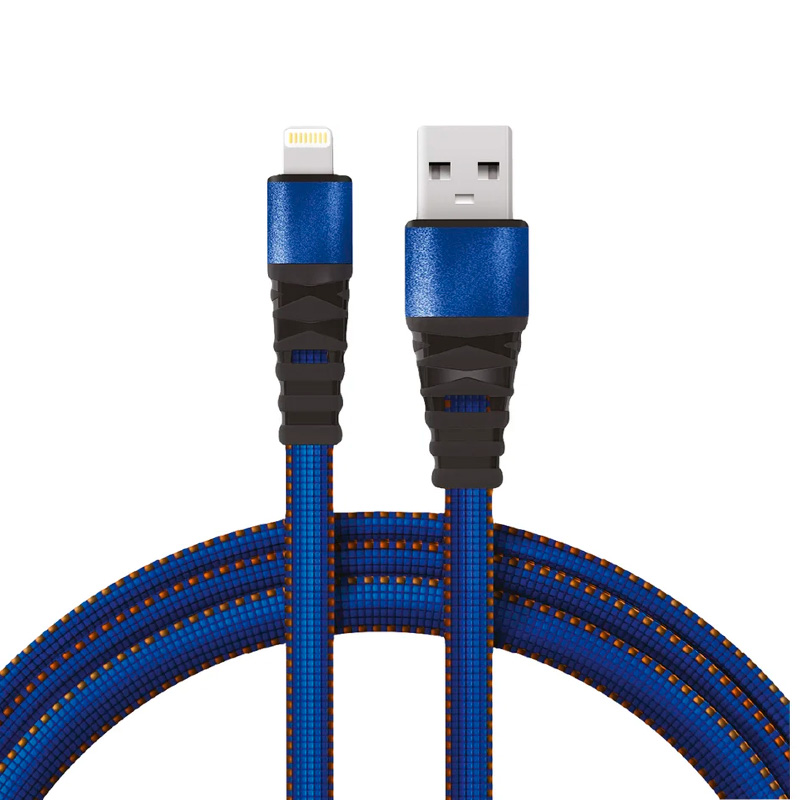 Фото Кабель USB-Lightning для iPhone/2,4A/1m/flat denim/REXANT {18-7053} (3)