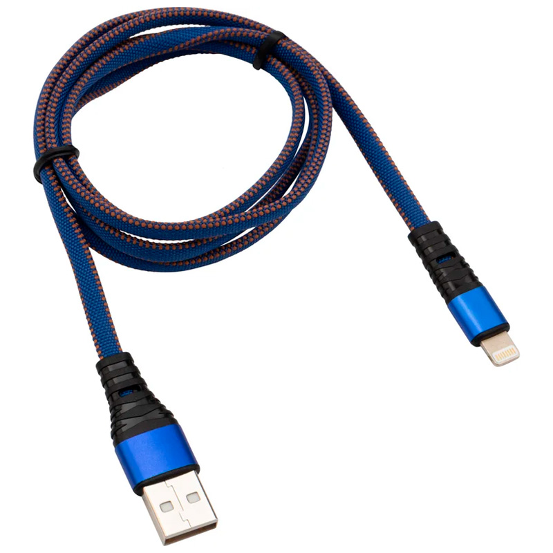 Фото Кабель USB-Lightning для iPhone/2,4A/1m/flat denim/REXANT {18-7053}