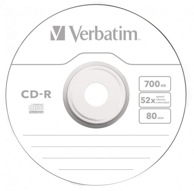 Фото Диск CD-R Verbatim 700 Mb, 52x, Shrink (10), DL (10/300) {43725} (1)