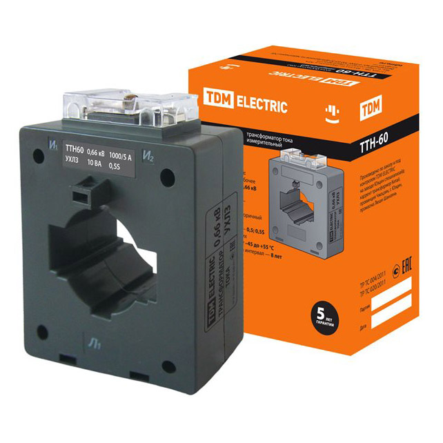 Фото Трансформатор ТТН 60/1000/5-10VA/0,5S-Р TDM {SQ1101-1167}