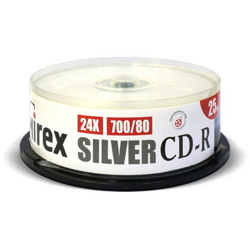 Фото Диск CD-R Mirex 700 Mb, 24х, Silver, Cake Box 25 шт 201878 {UL120055A8M}