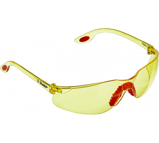 Фото Защитные жёлтые очки ЗУБР СПЕКТР 3 широкая монолинза, открытого типа {110316}
