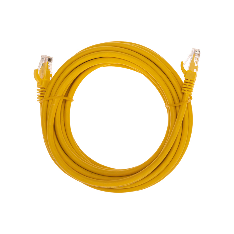 Фото Патч-корд U/UTP, CAT 6, RJ45-RJ45, 26AWG, LSZH, желтый, 5м REXANT {02-0295-5}