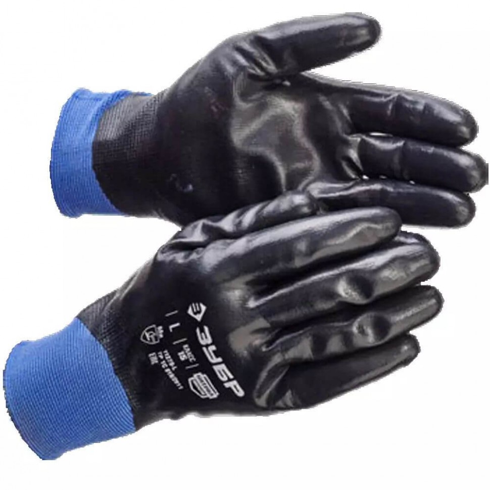 Фото ЗУБР МЕХАНИК+ размер XL, полный облив, перчатки маслобензостойкие тонкие {11279-XL}