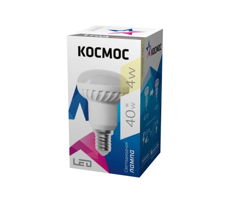 Фото Лампа светодиодная R39 4Вт 220В E14 3000К Космос Lksm_LED4wR39E1430