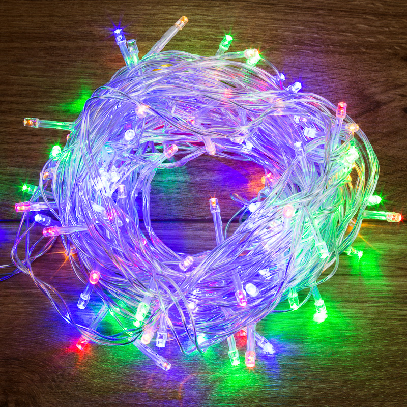 Фото Гирлянда Твинкл-Лайт 20 м, прозрачный ПВХ, 160 LED, цвет мультиколор {303-309}