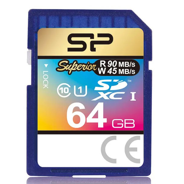 Фото Флеш карта SD 64GB Silicon Power Superior SDXC Class 10 UHS-I 90 MB/s {SP064GBSDXCU1V10}