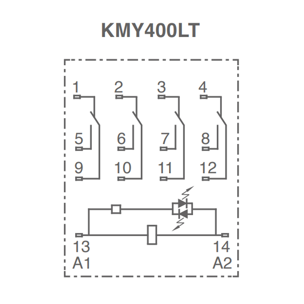 Фото KMY400730LT; Реле промежуточное; 4C, 5A, LED, Тест кнопка, 230B AC {0.0.0.8.20020} (1)