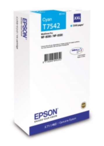 Фото Картридж EPSON T7542 голубой экстраповышенной емкости для WF-8090/ 8590 {C13T754240}