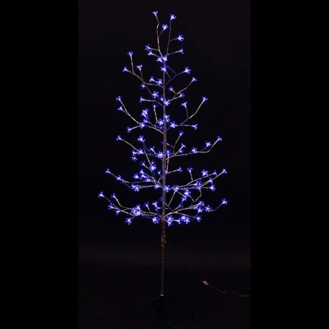 Фото Дерево комнатное "Сакура", ствол и ветки фольга, высота 1.5 метра, 120 светодиодов синего цвета, трансформатор IP44 NEON-NIGHT {531-273}