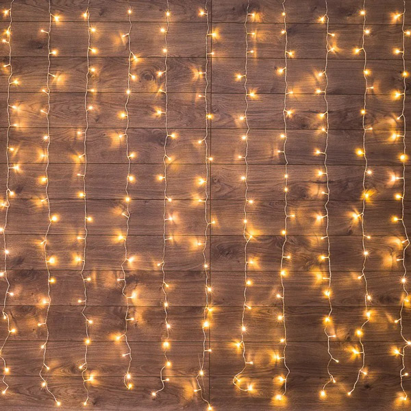 Фото Гирлянда «Светодиодный Дождь» 3х2 м, свечение с динамикой, прозрачный провод, 230 В, цвет теплый белый {235-092}