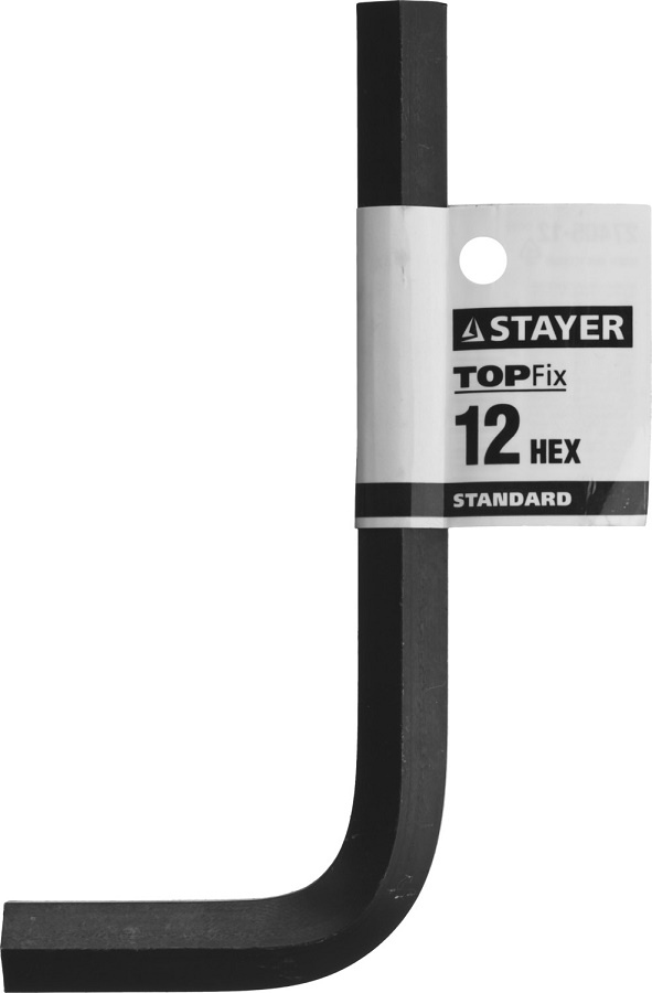 Фото Ключ имбусовый STAYER "STANDARD", сталь, черный, 12мм {27405-12} (1)