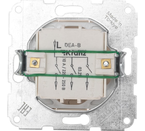 Фото DEA Выключатель 3кл с/у 10А мех. Беж KRANZ {KR-78-0234} (1)