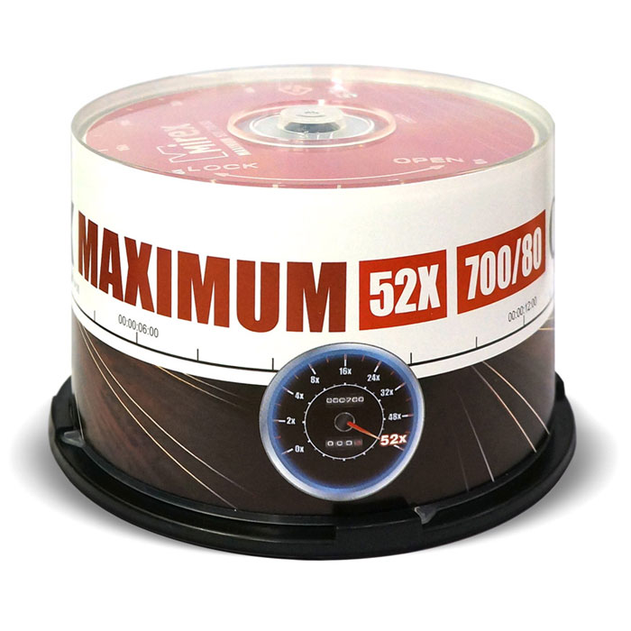 Фото Диск CD-R Mirex 700 Mb, 52х, Maximum, Cake Box 50 шт 201281 {UL120052A8B} (1)