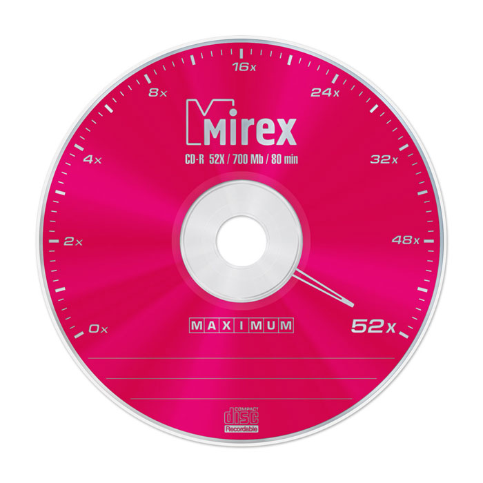 Фото Диск CD-R Mirex 700 Mb, 52х, Maximum, Cake Box 50 шт 201281 {UL120052A8B}