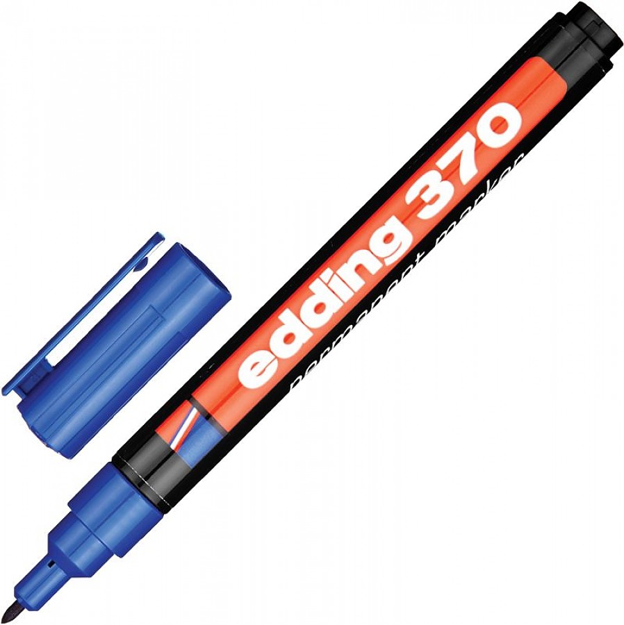 Фото Перманентный маркер Edding E-370 синий, круглый наконечник 1 мм {E-370#3}