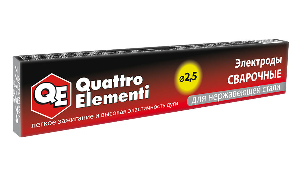 Фото Электроды сварочные Quattro Elementi нержавеющие, 2.5 мм, масса 0,9 кг {771-374}